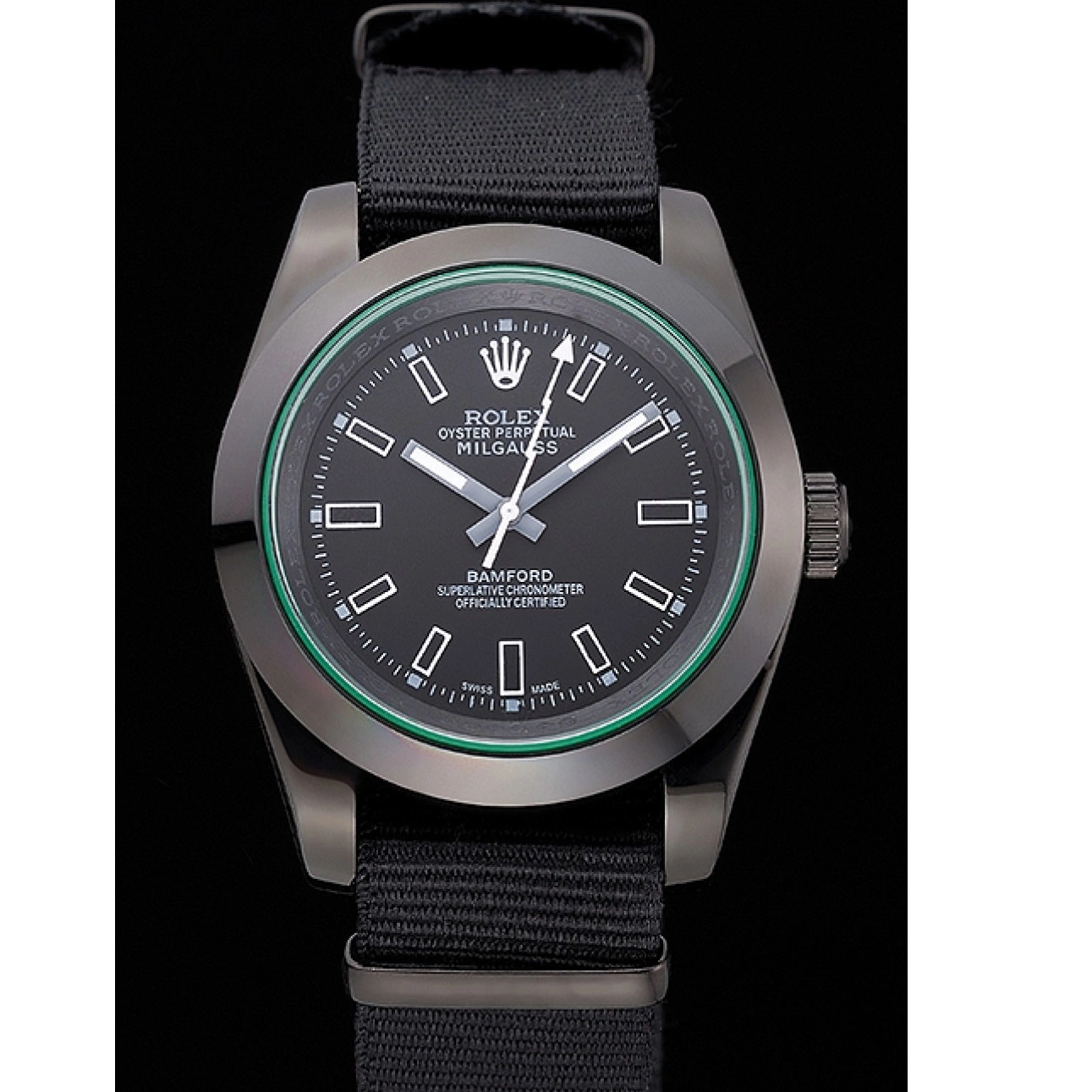 Aaa replica watch Strap Nylon 622001 Milgauss Bamford Rolex Black 0517